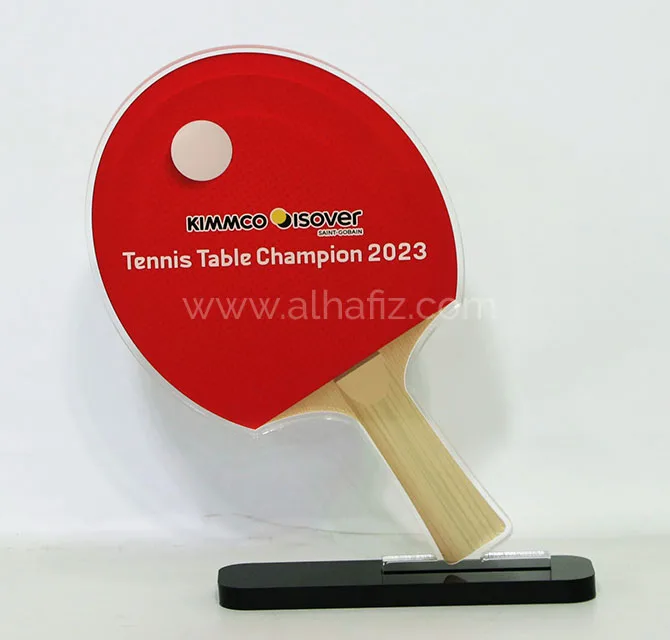 Table Tennis Paddle Acrylic Trophy
