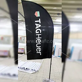 Black Portable Feather Flag with Logo