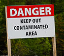 Danger Contaminated Area Signage
