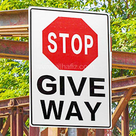 Give Way Signs for Construction Site