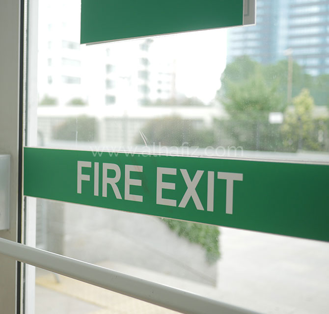 Fire Exit Glass Sticker 
